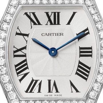 The oversized black Roman numerals are striking contrast to the white dial.