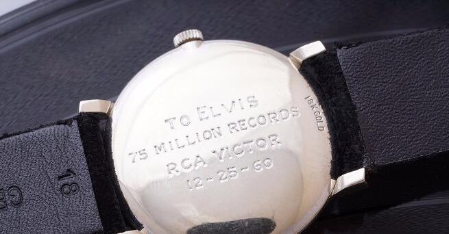 There are some words engraved on the back of the case which is To Elvis, 75 Million Records, RCA Victor, 12-25-60.