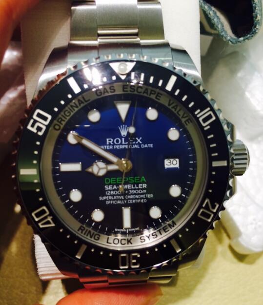 The brilliant Rolex is water resistant to a depth of 3900 meters.